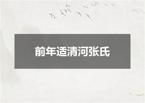 前年适清河张氏