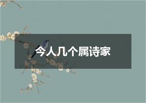 今人几个属诗家