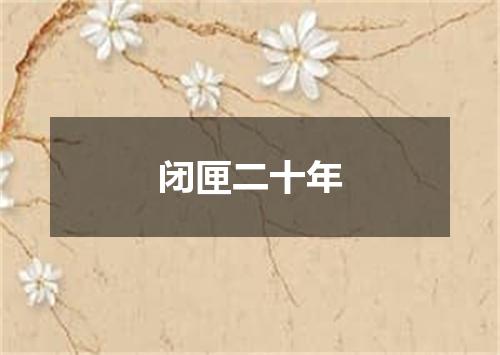 闭匣二十年