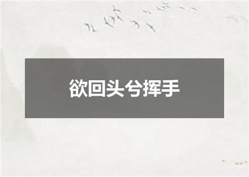欲回头兮挥手