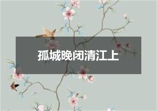 孤城晚闭清江上
