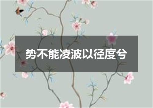 势不能凌波以径度兮