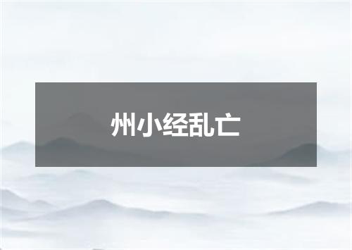 州小经乱亡