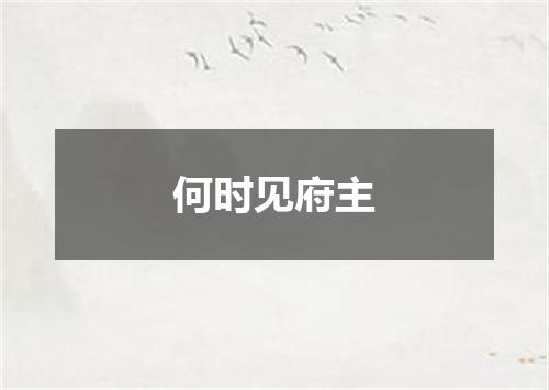 何时见府主