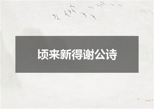 顷来新得谢公诗