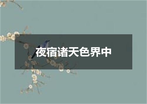夜宿诸天色界中