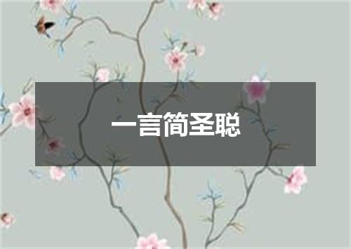 一言简圣聪