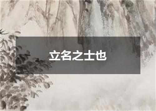 立名之士也
