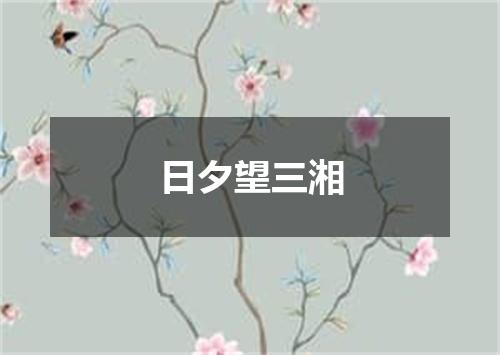 日夕望三湘