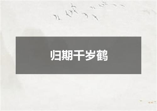 归期千岁鹤