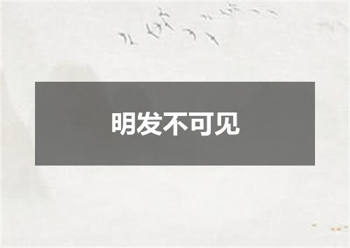 明发不可见