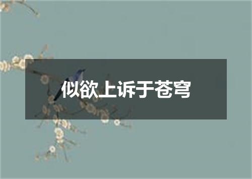 似欲上诉于苍穹