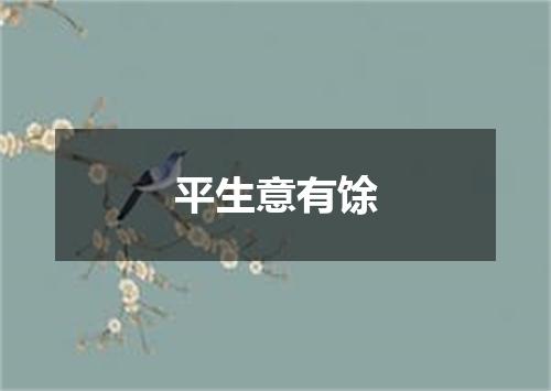 平生意有馀
