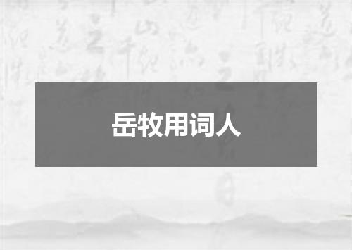 岳牧用词人