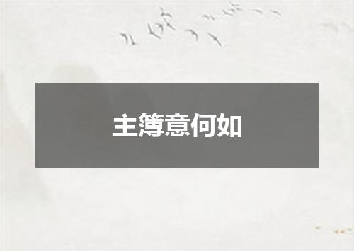 主簿意何如