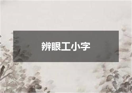 辨眼工小字
