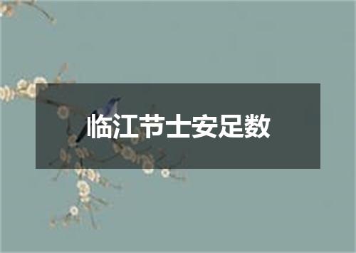 临江节士安足数