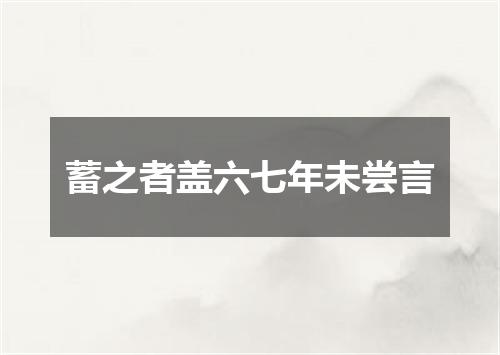 蓄之者盖六七年未尝言