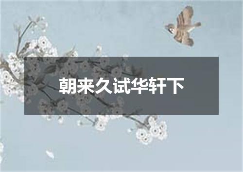 朝来久试华轩下