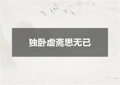 独卧虚斋思无已