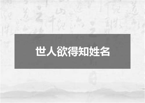 世人欲得知姓名