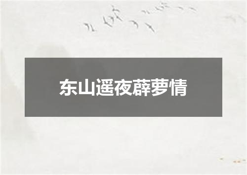 东山遥夜薜萝情
