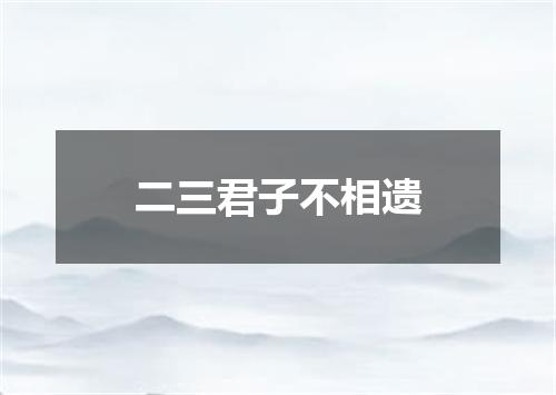 二三君子不相遗