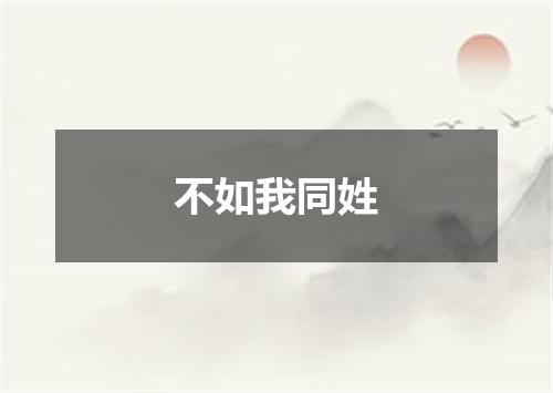不如我同姓