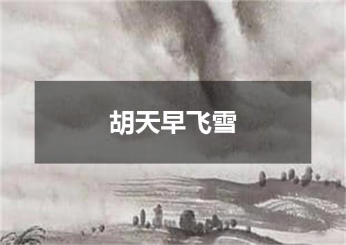 胡天早飞雪