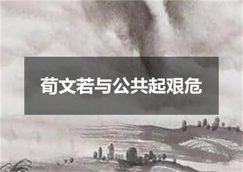 荀文若与公共起艰危