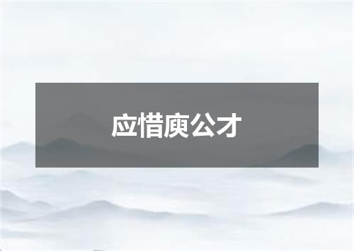 应惜庾公才