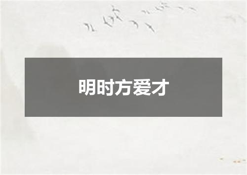 明时方爱才