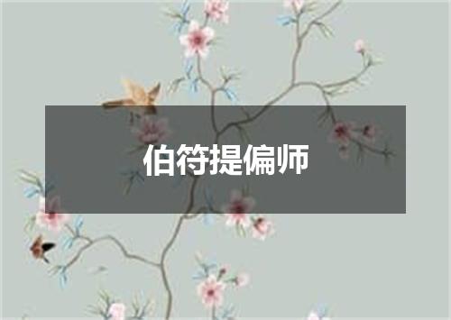 伯符提偏师