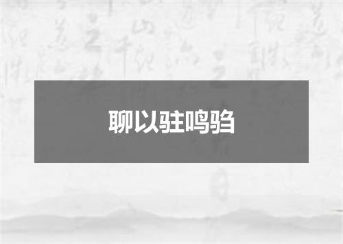 聊以驻鸣驺