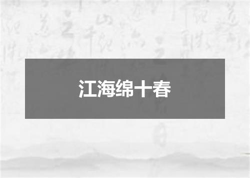 江海绵十春
