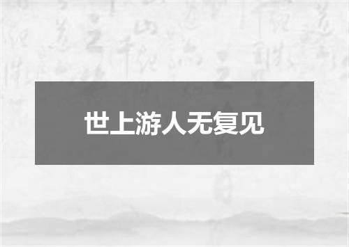 世上游人无复见