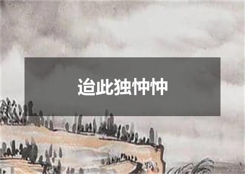 迨此独忡忡