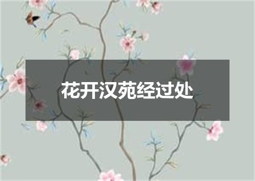 花开汉苑经过处