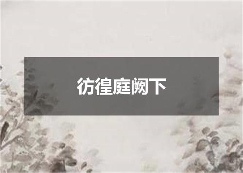 彷徨庭阙下