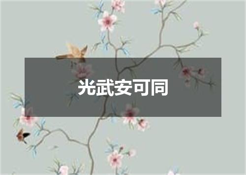光武安可同