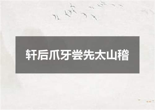 轩后爪牙尝先太山稽