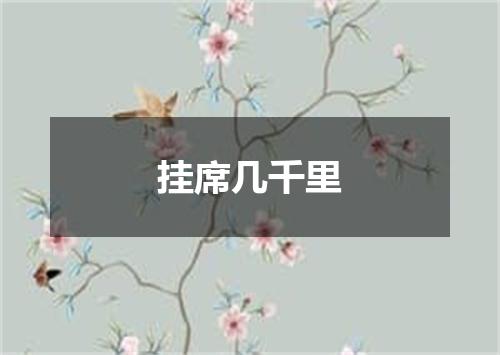 挂席几千里