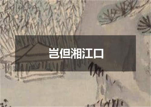 岂但湘江口