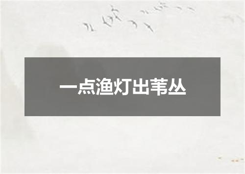 一点渔灯出苇丛