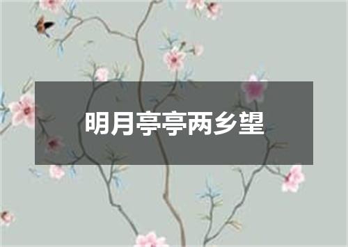 明月亭亭两乡望