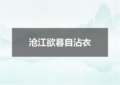 沧江欲暮自沾衣