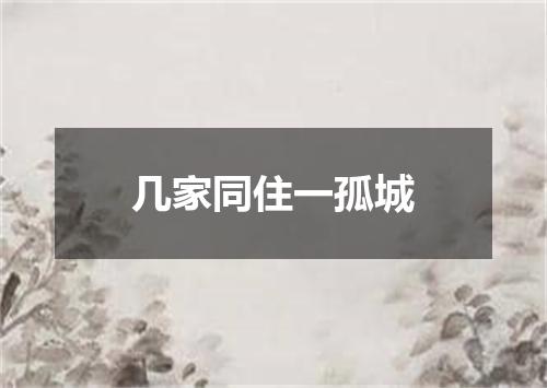 几家同住一孤城