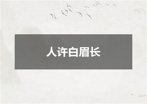 人许白眉长