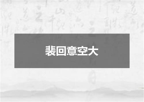 裴回意空大