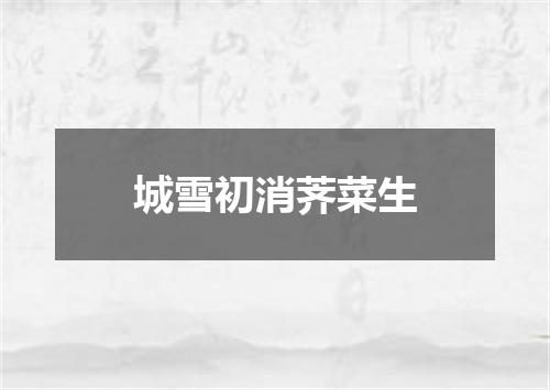 城雪初消荠菜生